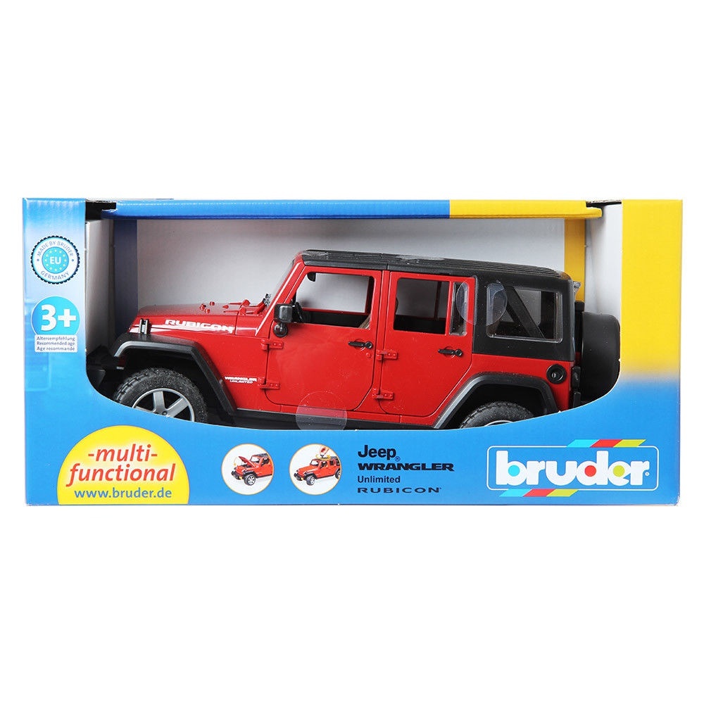 Jeep Wrangler Unlimited Rubicon Red Bruder Toy Car Model 1/16 1:16 