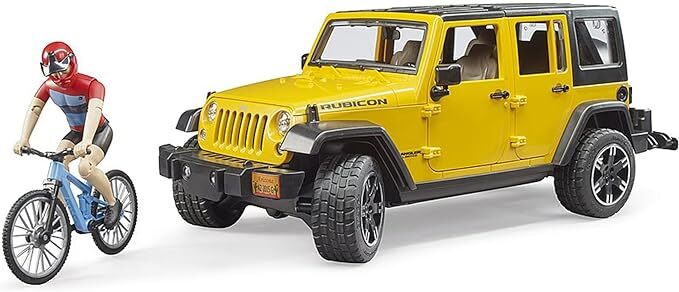 BRUDER 1/16 JEEP WRANGLER RUBICON UNLTMD 1 MOUNTAIN BIKE+CYCLIST | Afterpay  available | Frontline Hobbies