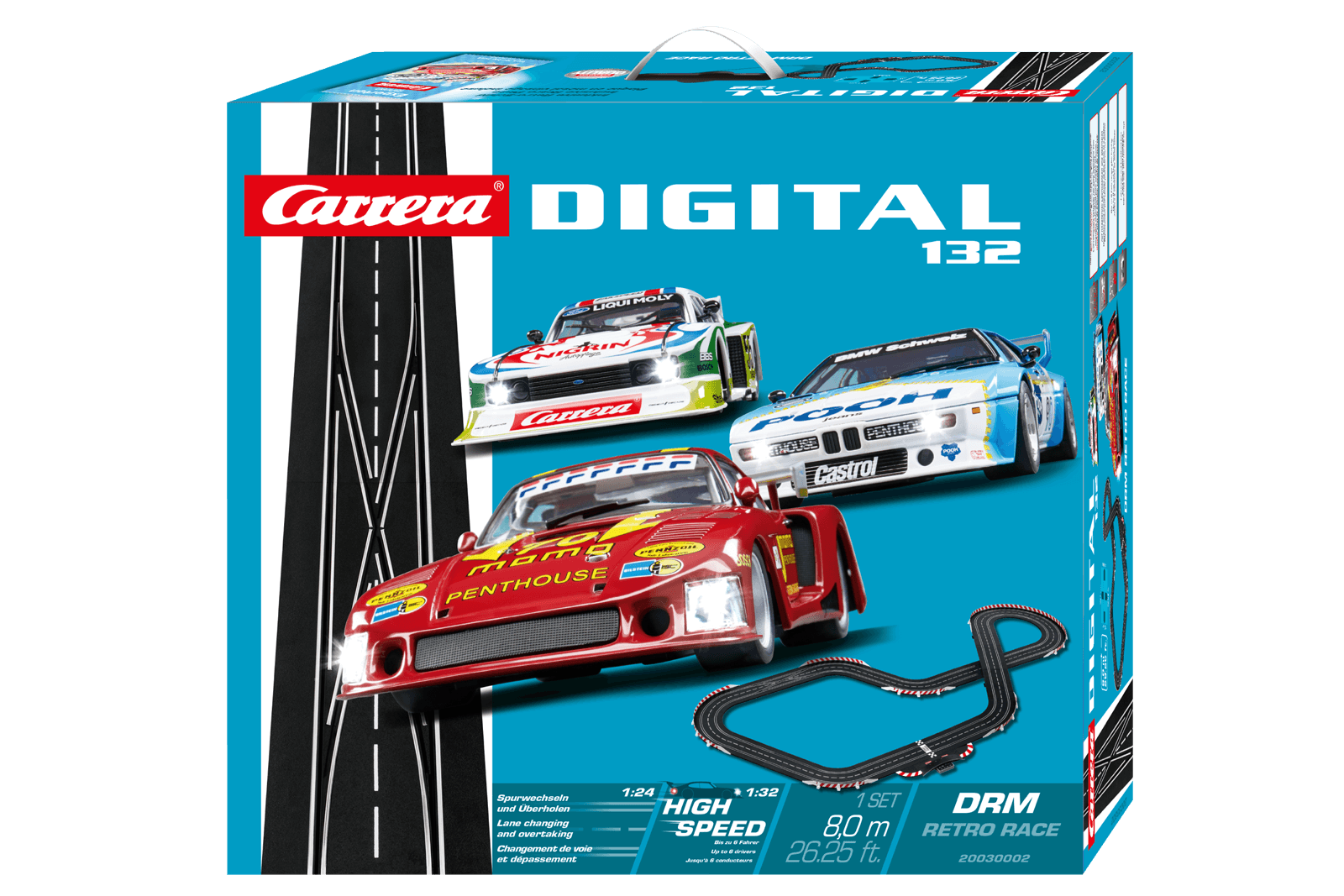 Carrera Digital 132 DRM Retro Race Slot Set with 3 Cars - CARRERA