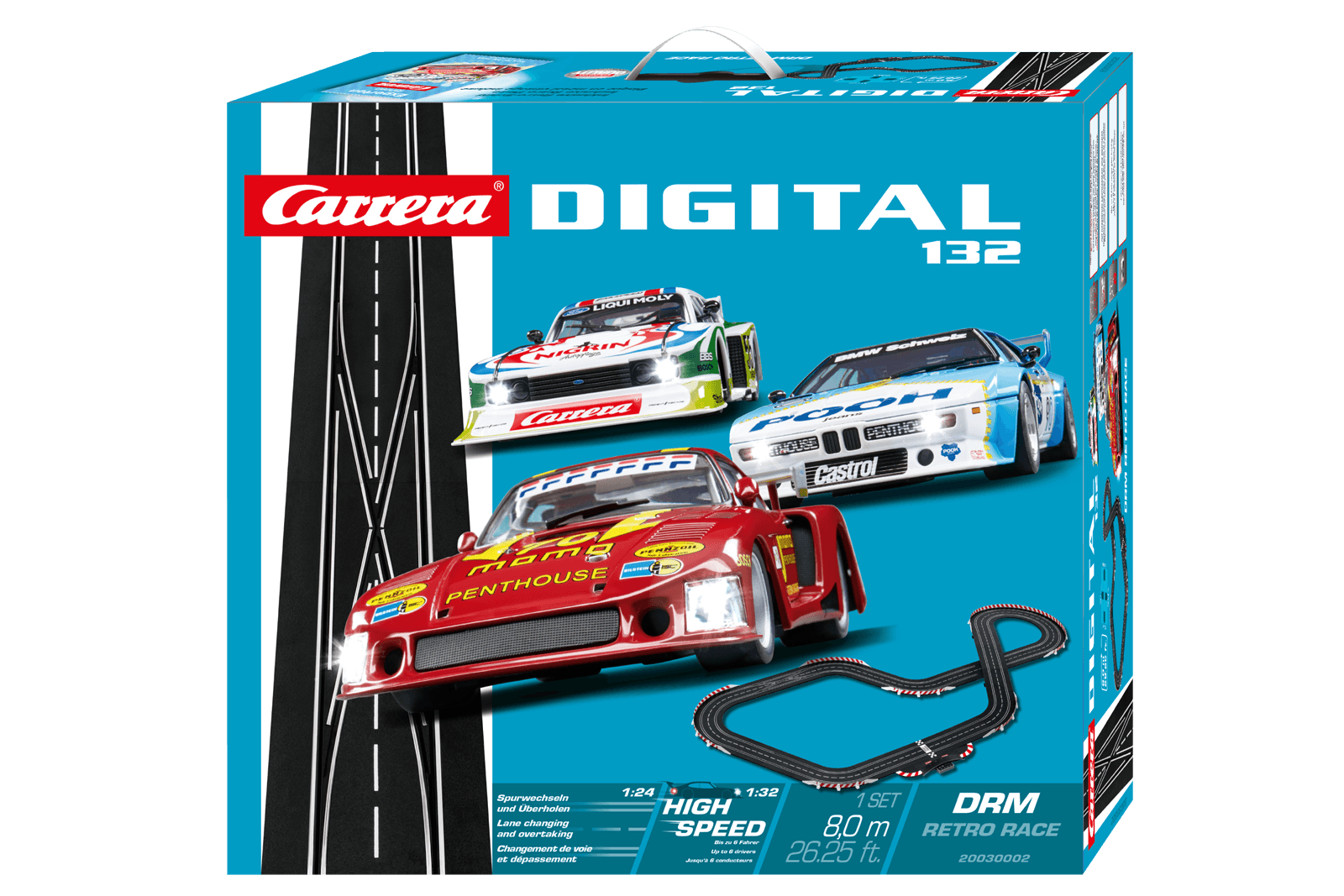 Carrera Digital 132 DRM Retro Race Slot Set with 3 Cars CARRERA Carrera Digital 132 DRM Retro Race Slot Set with 3 Cars CARRERA