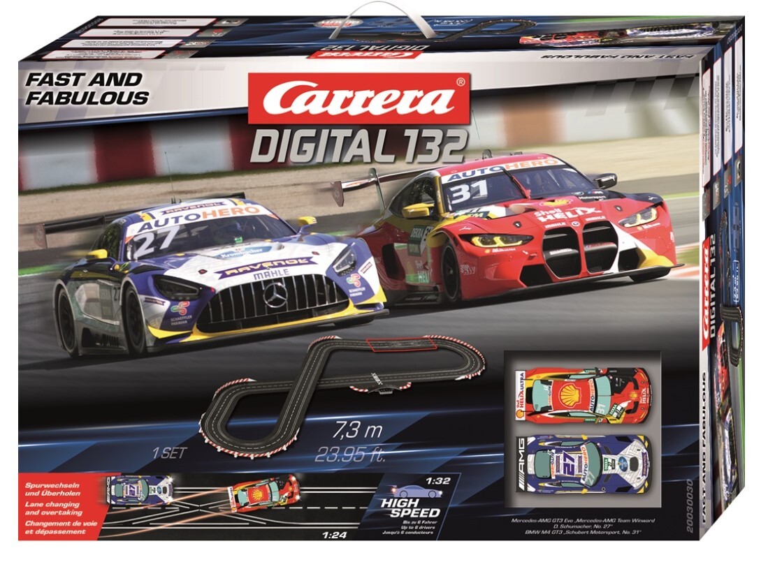 Circuit De Voiture Numérique Carrera DIGITAL 132 – 8 Mètres De Piste – Jusqu'à 6 Joueurs – Échelle 1:32