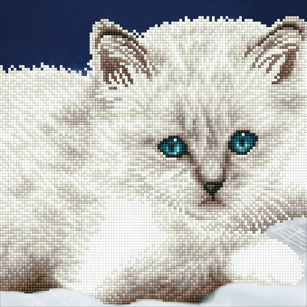 Diamond Dotz Diamond Art White Cat 32 x 32cm