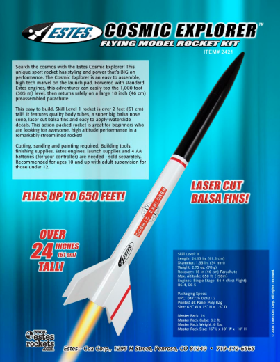 Estes Flying Model Rocket Kit Chiller 2495