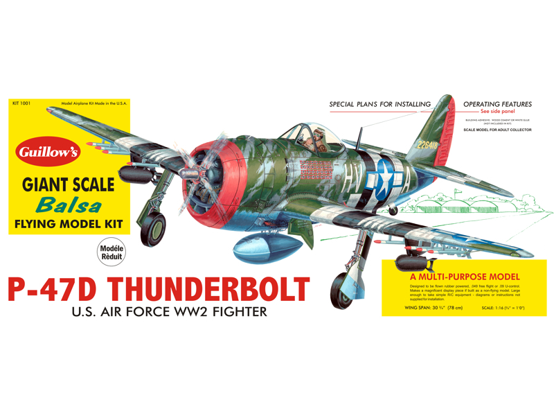 Guillow's Thunderbolt Balsa Plane Model Kit - Guillows