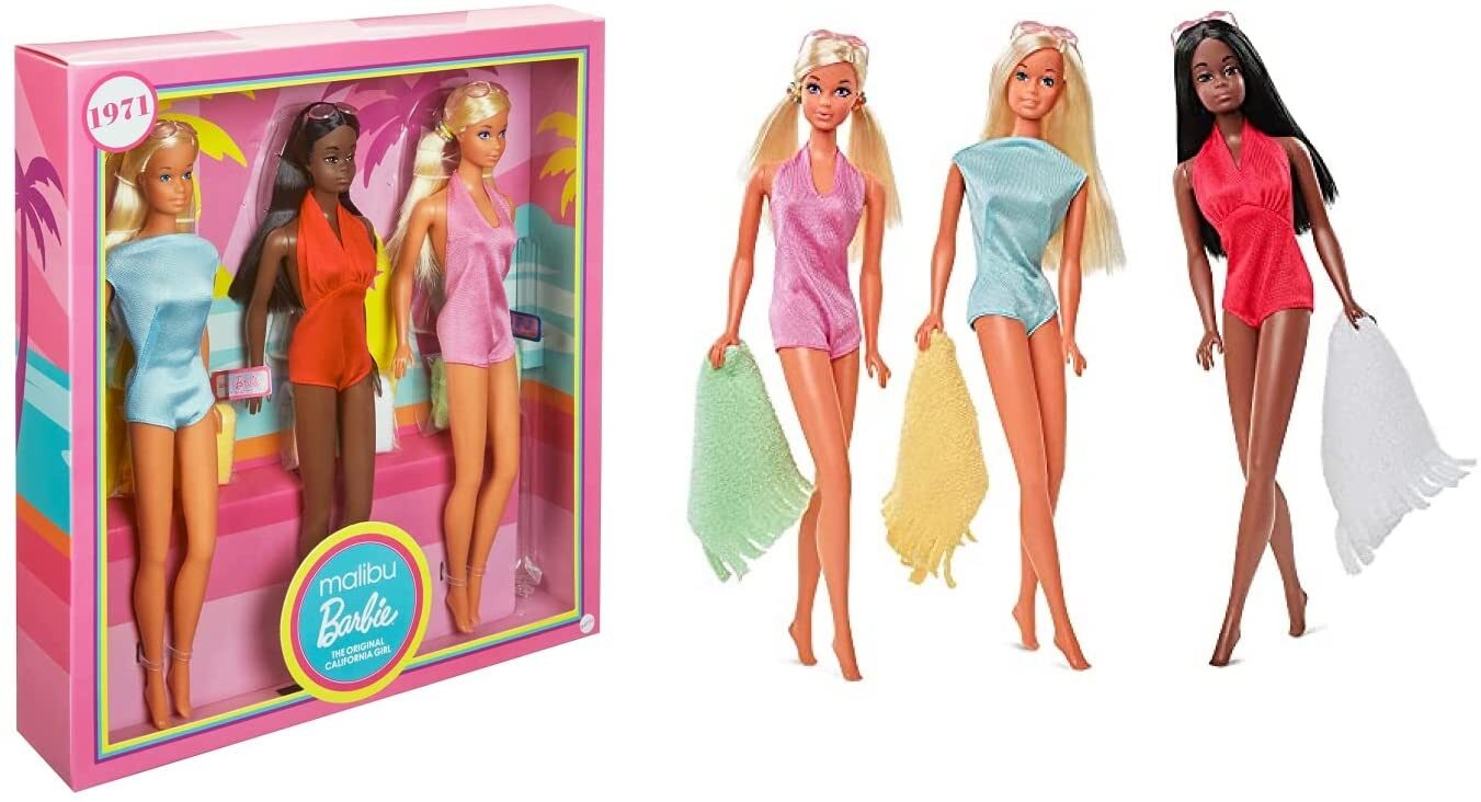 Barbie 1971 Malibu Barbie Friends 3 Dolls Gift Set