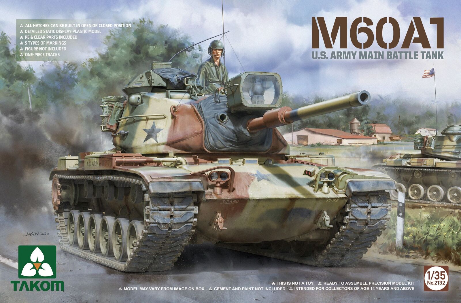 Takom 2132 135 M60a1 Us Army Main Battle Tank Plastic Model Kit