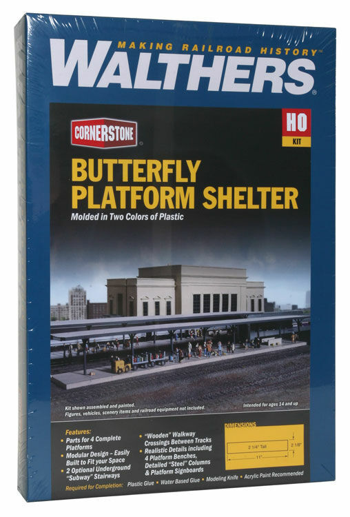 thumbnail image 2 of Walthers 933-3175 Butterfly Style Station Platform Shelter Kit – HO Scale 1:87 2 of 5