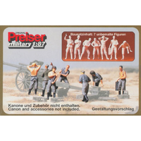 Preiser HO German Howitzer Gun Crew Plastic Model Kit