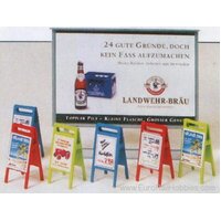 Preiser HO Billboard Advertising Boards In Kit21-17208