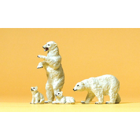 Preiser HO Polar Bears (4) 21-20384