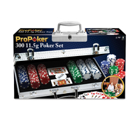 Casino Poker Chip Set 300pc in Aluminium Attache Case 11.5gm