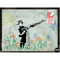 4D Puzzle 1000pc Urban Art Banksy Crayola Shooter Jigsaw Puzzle