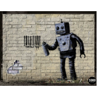 4D Puzzle 1000pc Urban Art Banksy Tagging Robot Jigsaw Puzzle