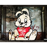 4D Puzzle 1000pc Urban Art Banksy Thug For Life Bunny Jigsaw Puzzle