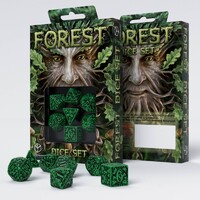 Q Workshop Forest 3D Green & Black Dice Set 7