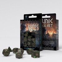 Q Workshop Runic Bottle Green and Gold Dice Set 7