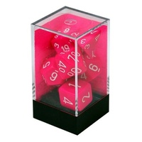 Chessex 25444 Opaque Polyhedral Pink/white 7-Die Set