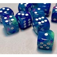 Chessex 27946 Festive 12mm d6 Waterlily/White Block