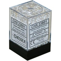 Chessex 23801 Translucent 12mm d6 Clear/white