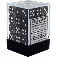 Chessex 23808 Translucent 12mm d6 Smoke/white