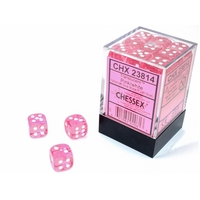 Chessex 12mm D6 Dice Block Translucent Pink/White