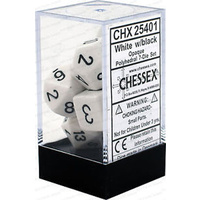 Chessex 25401 Opaque Polyhedral White/black 7-Die Set