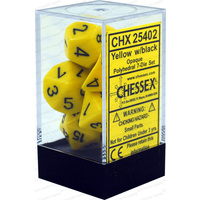 Chessex 25402 Opaque Polyhedral Yellow/black 7-Die Set