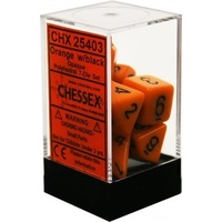 Chessex 25403 Opaque Polyhedral Orange/black 7-Die Set