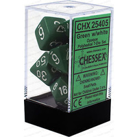 Chessex 25405 Opaque Polyhedral Green/white 7-Die Set
