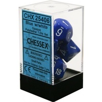 Chessex 25406 Opaque Polyhedral Blue/white 7-Die Set