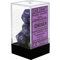Chessex 25407 Opaque Polyhedral Purple/white 7-Die Set