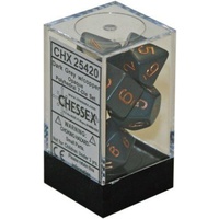 Chessex 25420 Opaque Polyhedral Dark Grey w/copper 7-Die Set