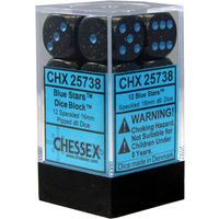 Chessex 25738 Speckled 16mm d6 Blue Stars Block (12)