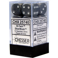 D6 Dice Speckled 16mm Hi-Tech (12 Dice in Display)