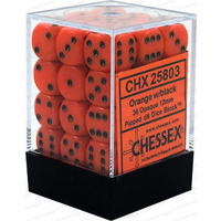 Chessex 25803 Opaque 12mm d6 Orange/blacK