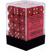 Chessex 25804 Opaque 12mm d6 Red/white