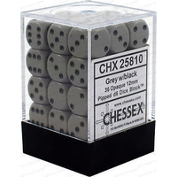 Chessex 25810 Opaque 12mm d6 Dark Grey/black