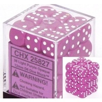 Chessex 25827 Opaque 12mm d6 Light Purple/white