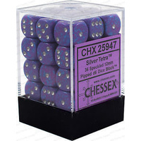 Chessex 25947 Speckled 12mm d6 Silver Tetra Block