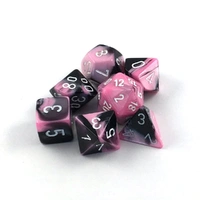 Chessex 26430 Gemini Black-pink w/white 7-Die Set