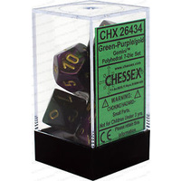 Chessex 26434 Gemini Green-purple w/gold 7-Die Set