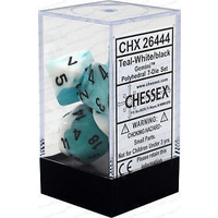 Chessex 26444 Gemini Teal-White/Black 7 die set