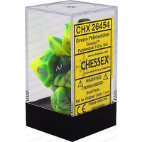 Chessex 26454 Gemini Green Yellow with Silver (7)