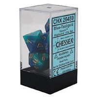 Chessex 26459 Gemini Blue Teal with Gold 7 Die Set