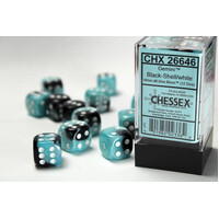 Chessex 16mm D6 Dice Block Gemini Black-Shell/White