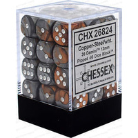 Chessex 26824 Gemini 12mm d6 Copper-Steel w/white