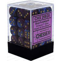 Chessex 26828 Gemini 12mm d6 Blue-purple w/gold