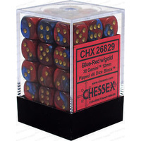 Chessex 26829 Gemini 12mm d6 Blue-red w/gold