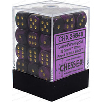 Chessex 26840 Gemini 12mm d6 Black-Purple/gold