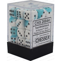 Chessex 26844 Gemini 12mm d6 Teal-White/black